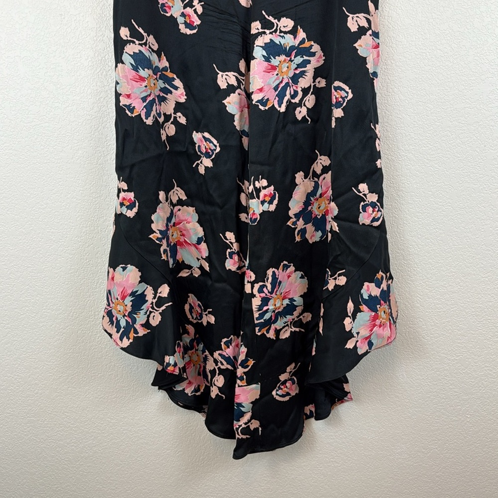 Elevenses Black Pink Tansy Ruffled Trumpet Pants‎ Size 8 - Picture 7 of 14